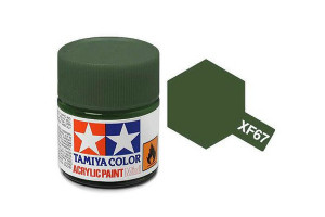 Краска XF-67 зеленая НАТО акрил матовая (Flat NATO Green) 10 мл.