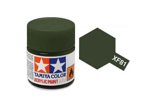 Краска XF-81 темно-зеленая 2 акрил матовая (Flat Dark Green 2 RAF) 10 мл.